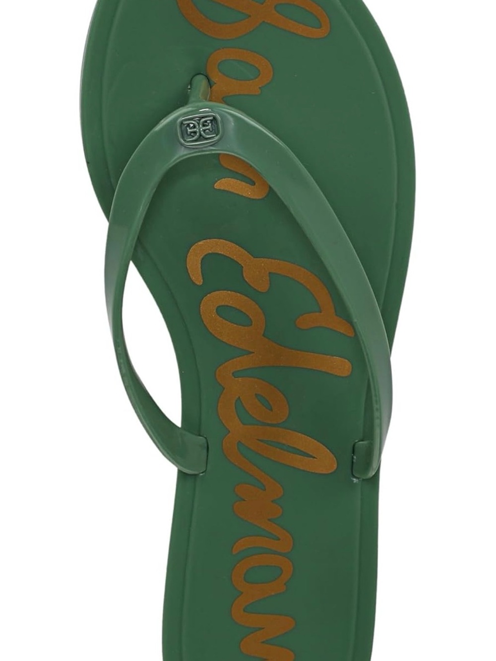 Sam Edelman Green Flip Flop Sandal with Gold Script